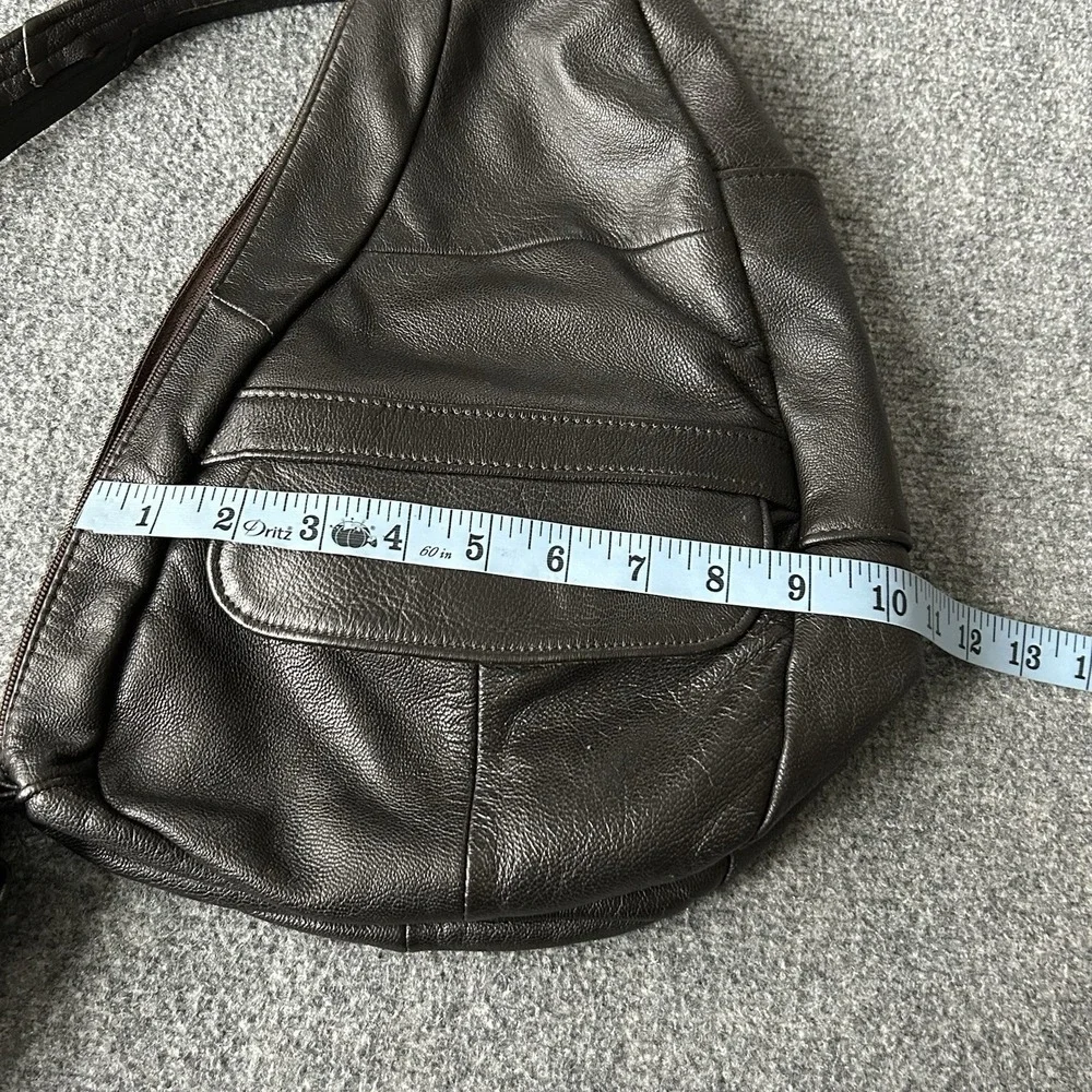 Amerileather Bag Chocolate Sling Backpack Leather Crossbody Mens Travel‎ Daypack